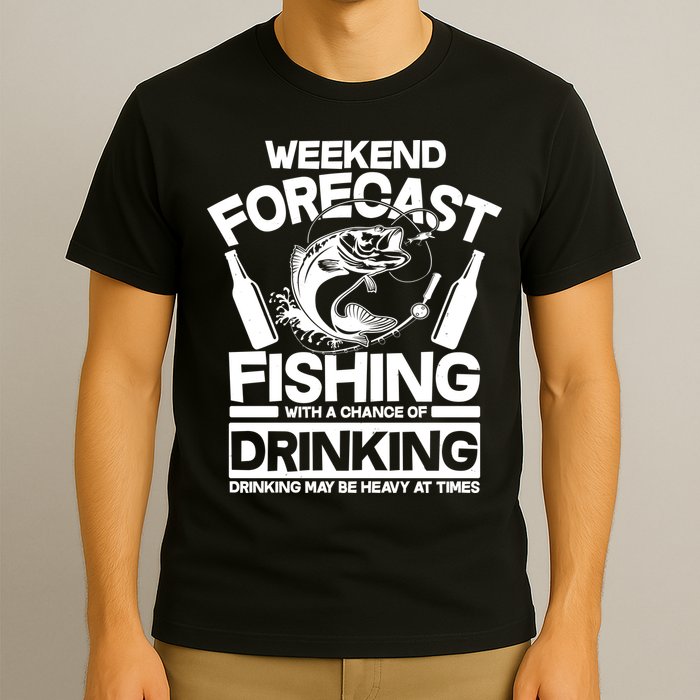 Weekend Forecast Fishing And Drinking T-Shirt