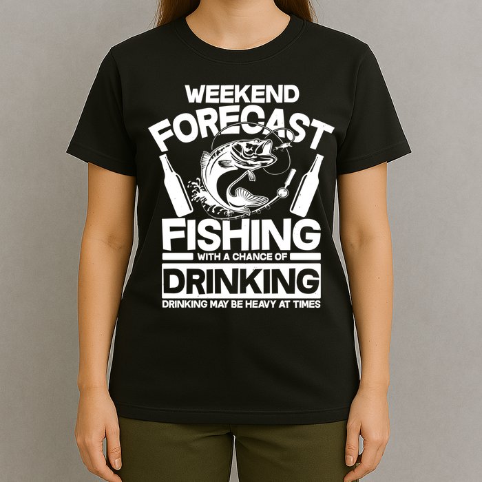 Weekend Forecast Fishing And Drinking T-Shirt
