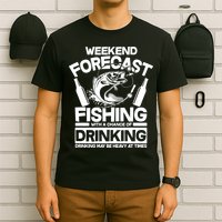 Weekend Forecast Fishing And Drinking T-Shirt