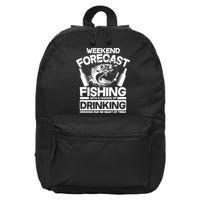 Weekend Forecast Fishing And Drinking 16 in Basic Backpack