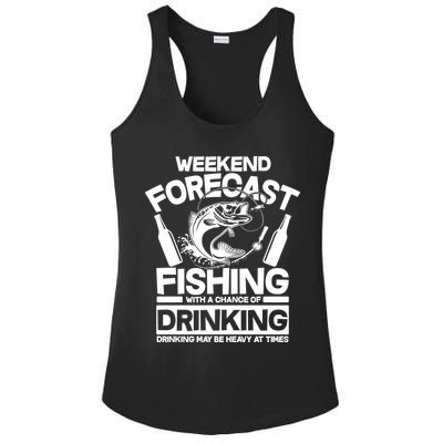 Weekend Forecast Fishing And Drinking Ladies PosiCharge Competitor Racerback Tank