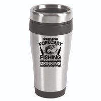 Weekend Forecast Fishing And Drinking 16oz Travel Tumbler