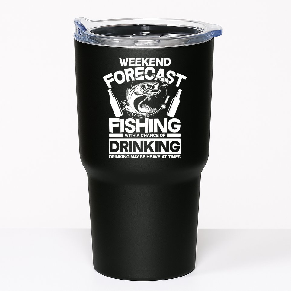Weekend Forecast Fishing And Drinking Tumbler