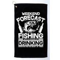 Weekend Forecast Fishing And Drinking Golf Towel