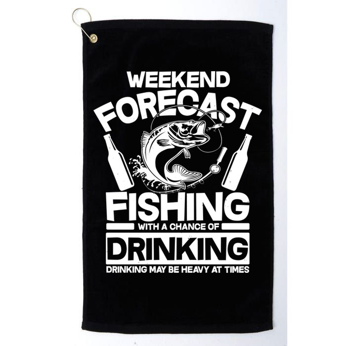 Weekend Forecast Fishing And Drinking Golf Towel
