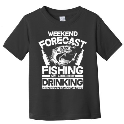 Weekend Forecast Fishing And Drinking Toddler T-Shirt