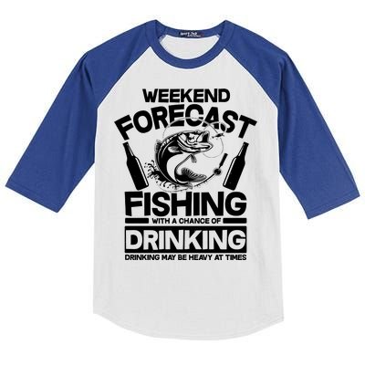 Weekend Forecast Fishing And Drinking Kids Colorblock Raglan Jersey