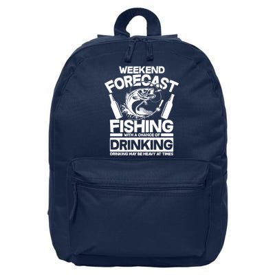 Weekend Forecast Fishing And Drinking 16 in Basic Backpack