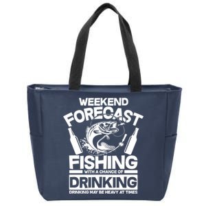 Weekend Forecast Fishing And Drinking Zip Tote Bag