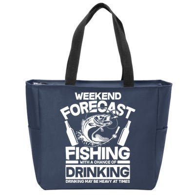 Weekend Forecast Fishing And Drinking Zip Tote Bag