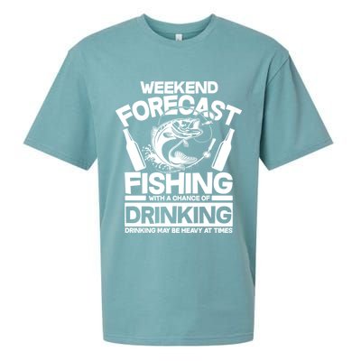 Weekend Forecast Fishing And Drinking Sueded Cloud Jersey T-Shirt
