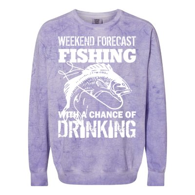 Weekend Forecast Fishing With A Chance Of Drinking Colorblast Crewneck Sweatshirt