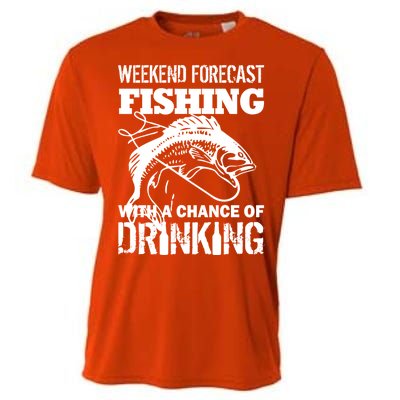 Weekend Forecast Fishing With A Chance Of Drinking Cooling Performance Crew T-Shirt