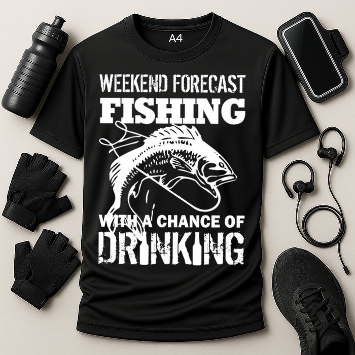 Weekend Forecast Fishing With A Chance Of Drinking Performance Shirt