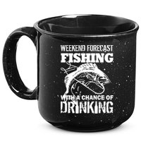 Weekend Forecast Fishing With A Chance Of Drinking 15oz Campfire Ceramic Mug