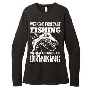 Weekend Forecast Fishing With A Chance Of Drinking Womens CVC Long Sleeve Shirt