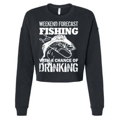 Weekend Forecast Fishing With A Chance Of Drinking Cropped Pullover Crew