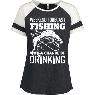 Weekend Forecast Fishing With A Chance Of Drinking Enza Ladies Jersey Colorblock Tee