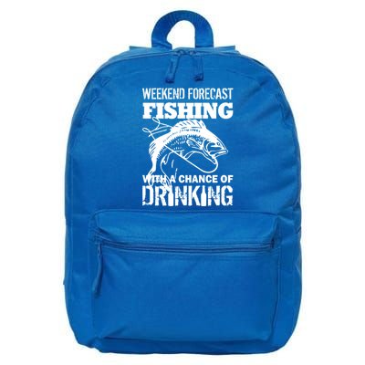 Weekend Forecast Fishing With A Chance Of Drinking 16 in Basic Backpack