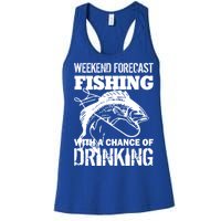 Weekend Forecast Fishing With A Chance Of Drinking Women's Racerback Tank