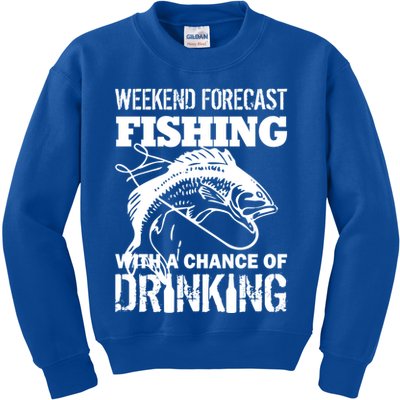 Weekend Forecast Fishing With A Chance Of Drinking Kids Sweatshirt