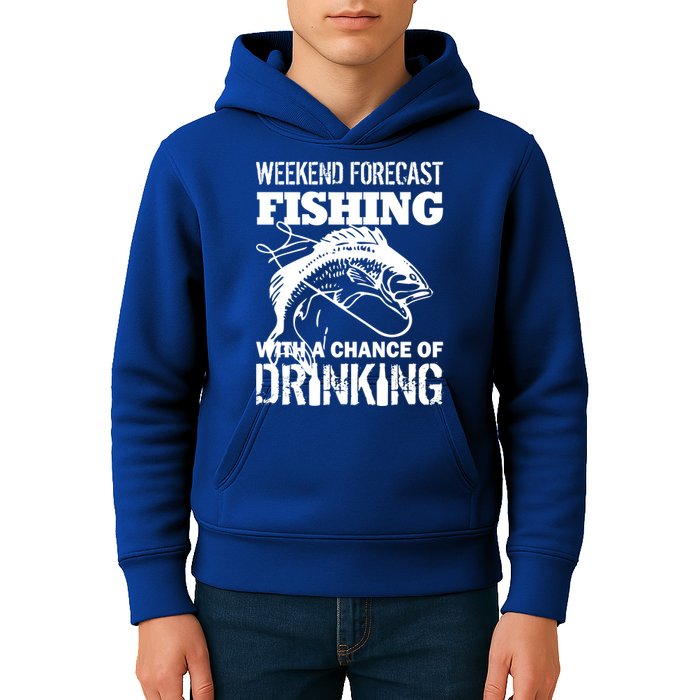 Weekend Forecast Fishing With A Chance Of Drinking Kids Hoodie