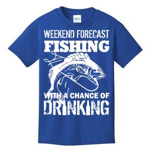 Weekend Forecast Fishing With A Chance Of Drinking Kids T-Shirt