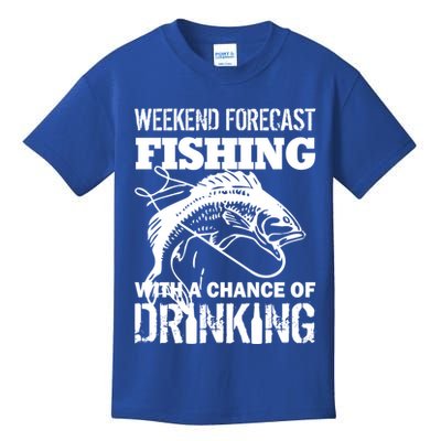 Weekend Forecast Fishing With A Chance Of Drinking Kids T-Shirt