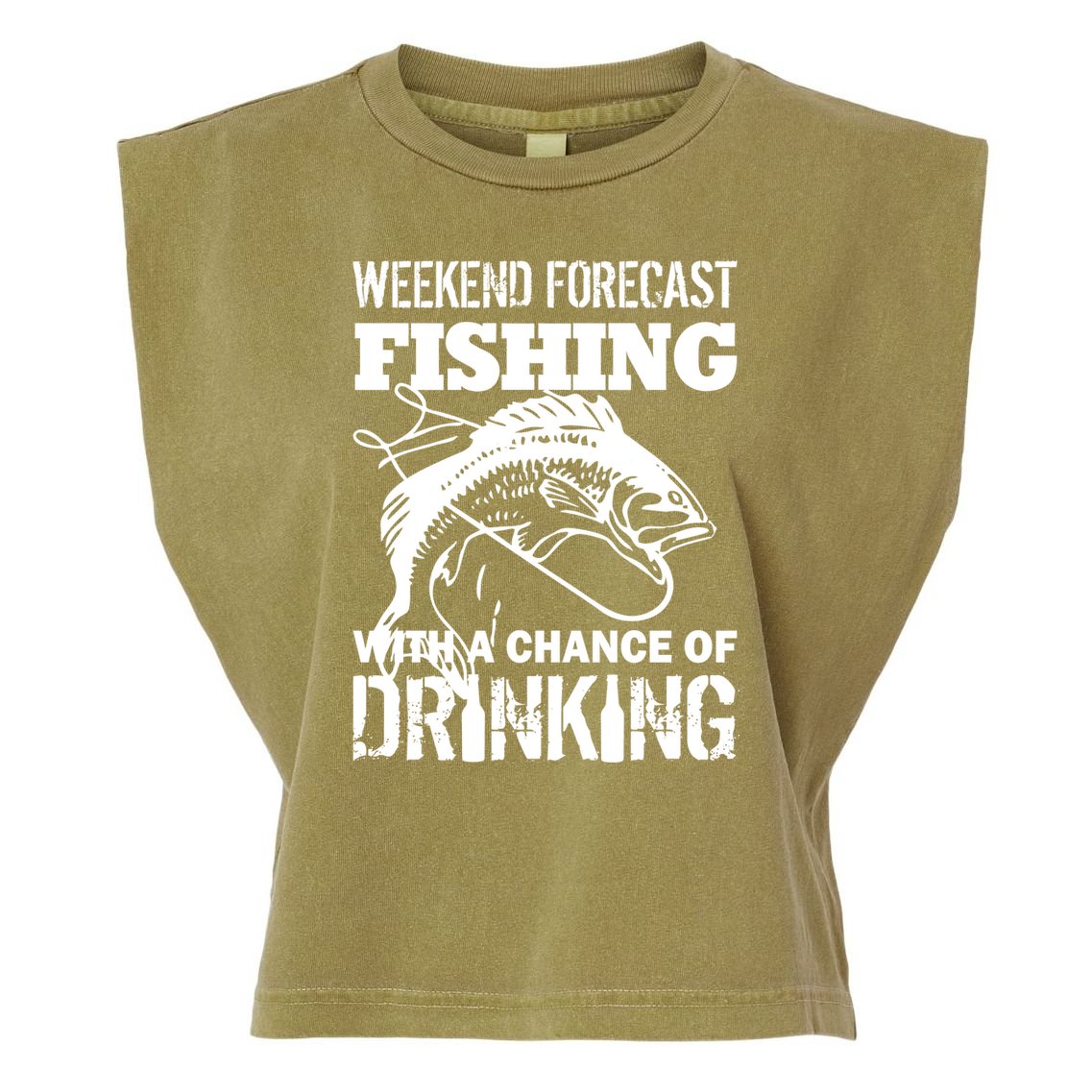 Weekend Forecast Fishing With A Chance Of Drinking Garment-Dyed Women's Muscle Tee