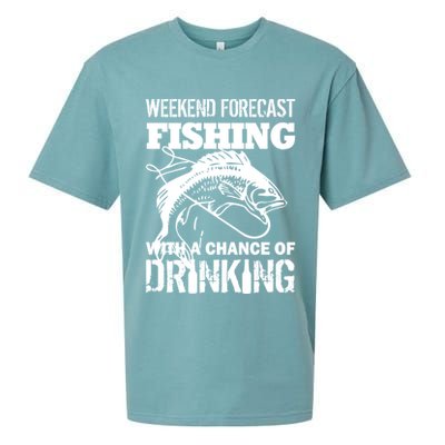Weekend Forecast Fishing With A Chance Of Drinking Sueded Cloud Jersey T-Shirt
