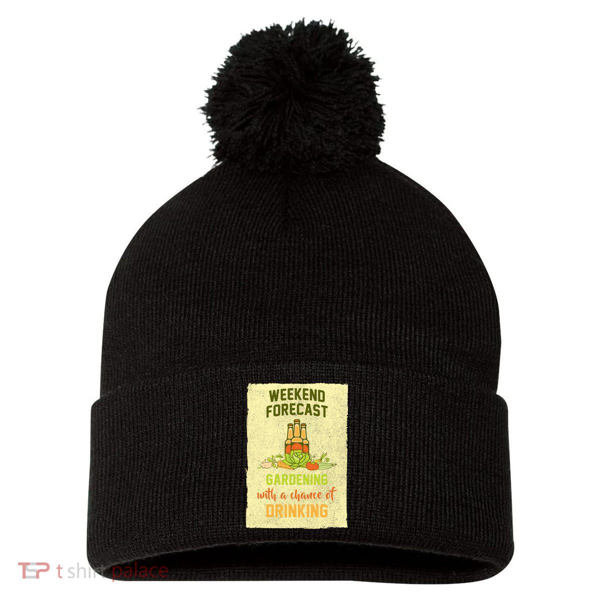 Weekend Forecast Gardening With A Chance Of Drinking Pom Pom 12in Knit Beanie
