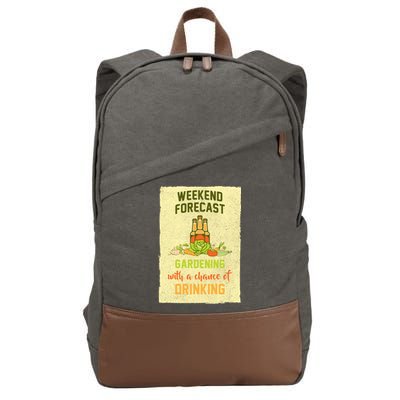 Weekend Forecast Gardening With A Chance Of Drinking Cotton Canvas Backpack
