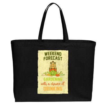 Weekend Forecast Gardening With A Chance Of Drinking Cotton Canvas Jumbo Tote