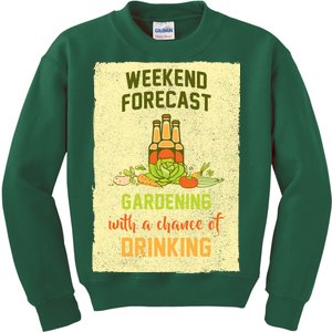 Weekend Forecast Gardening With A Chance Of Drinking Kids Sweatshirt