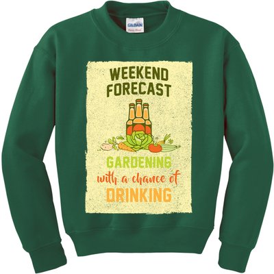 Weekend Forecast Gardening With A Chance Of Drinking Kids Sweatshirt