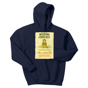 Weekend Forecast Gardening With A Chance Of Drinking Kids Hoodie