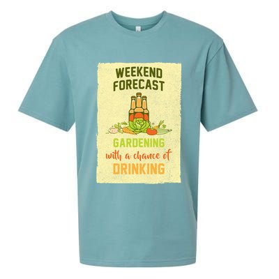 Weekend Forecast Gardening With A Chance Of Drinking Sueded Cloud Jersey T-Shirt