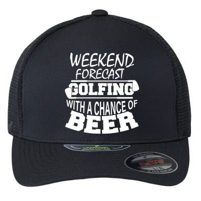 Weekend Forecast Golfing With A Side Of Beer Flexfit Unipanel Trucker Cap