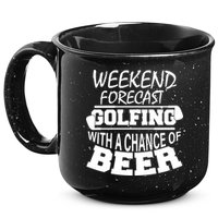 Weekend Forecast Golfing With A Side Of Beer 15oz Campfire Ceramic Mug