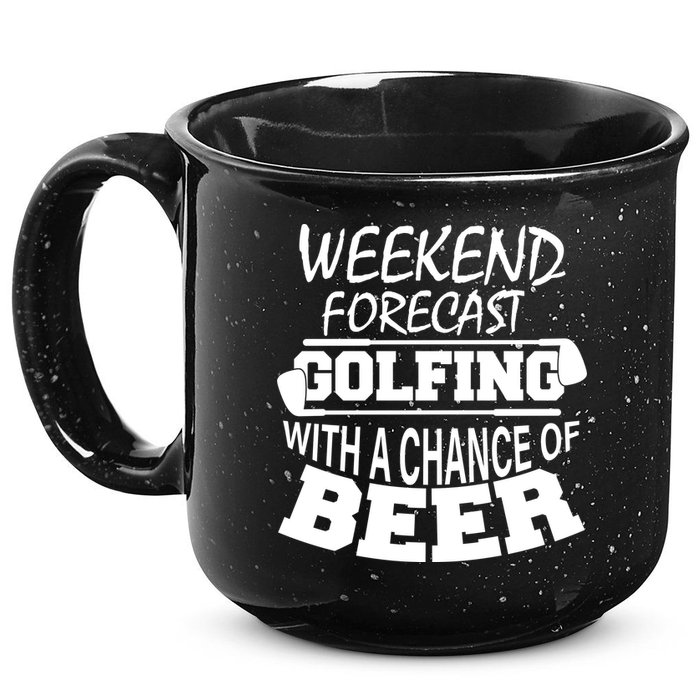 Weekend Forecast Golfing With A Side Of Beer 15oz Campfire Ceramic Mug