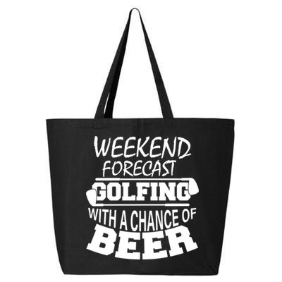 Weekend Forecast Golfing With A Side Of Beer 25L Jumbo Tote