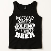 Weekend Forecast Golfing With A Side Of Beer Tank Top