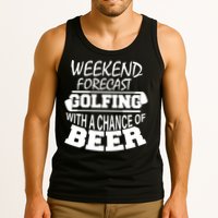 Weekend Forecast Golfing With A Side Of Beer Tank Top