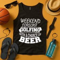 Weekend Forecast Golfing With A Side Of Beer Tank Top
