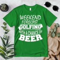 Weekend Forecast Golfing With A Side Of Beer Premium T-Shirt