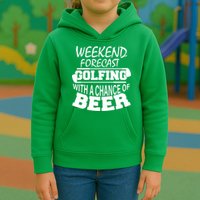 Weekend Forecast Golfing With A Side Of Beer Kids Hoodie