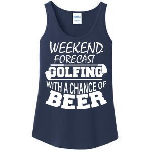 Weekend Forecast Golfing With A Side Of Beer Ladies Essential Tank