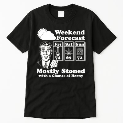 Weekend Forecast Mostly Stone With A Chance of Horny Vintage Retro Tall T-Shirt