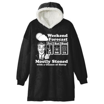 Weekend Forecast Mostly Stone With A Chance of Horny Vintage Retro Hooded Wearable Blanket