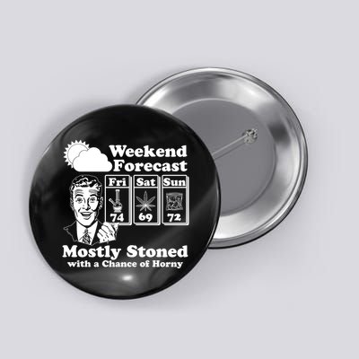 Weekend Forecast Mostly Stone With A Chance of Horny Vintage Retro Button